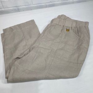 Ellen Tracy Linen Capris beige size Large